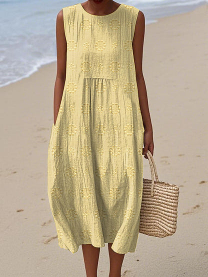 Women's Sleeveless Casual Summer Midi Dress — product view