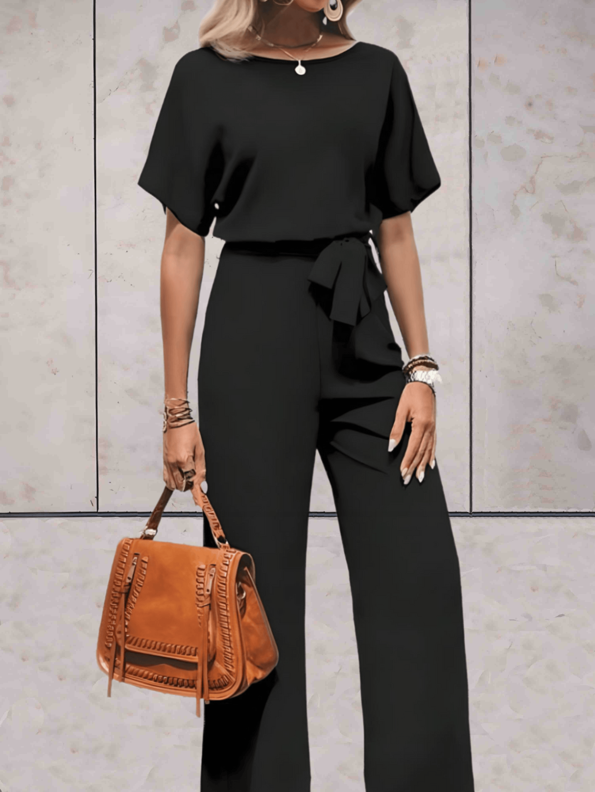 Women's Short Sleeve Two-Piece Casual Set — front view