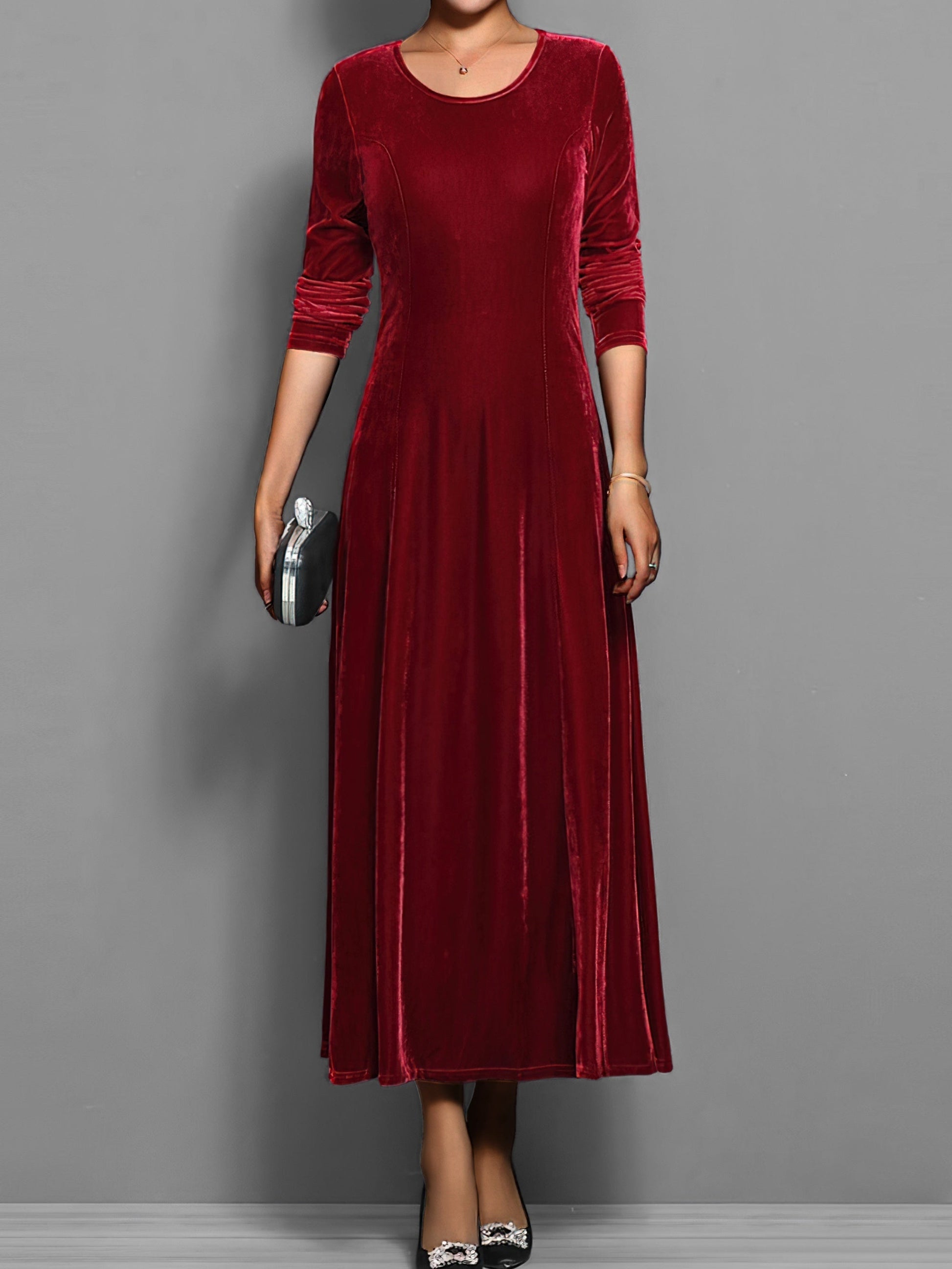 Women's Velvet Evening Midi Dress — detail view
