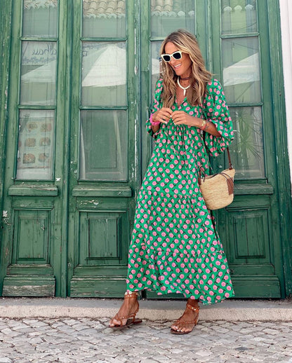Women's Flowy Spring Midi Dress — side view