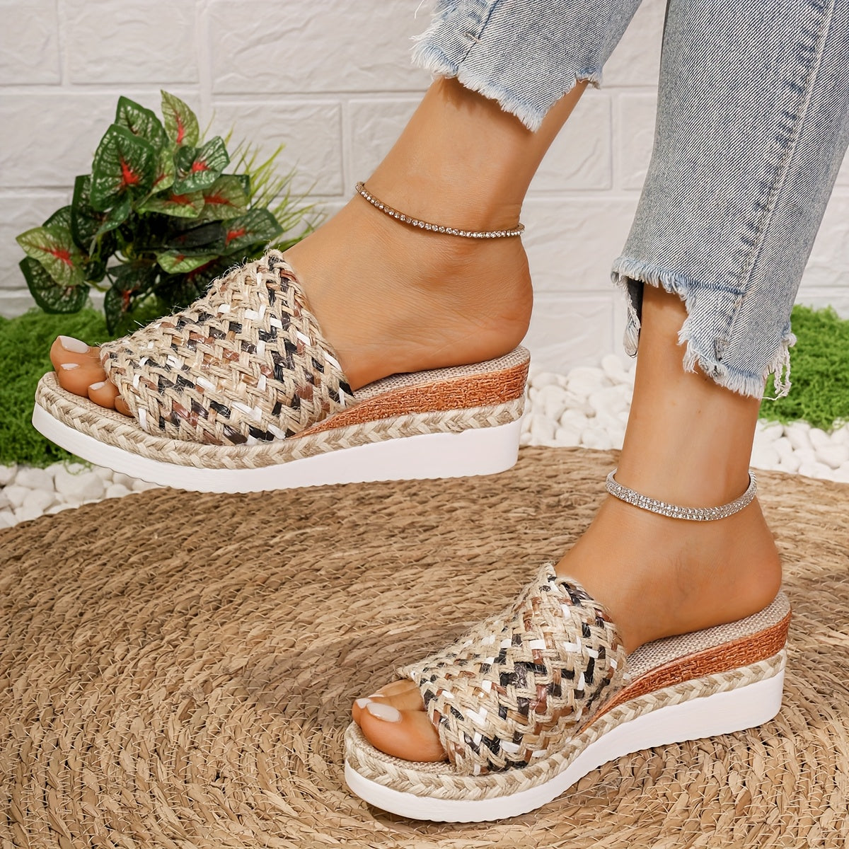 Women's Woven Wedge Sandals — product view