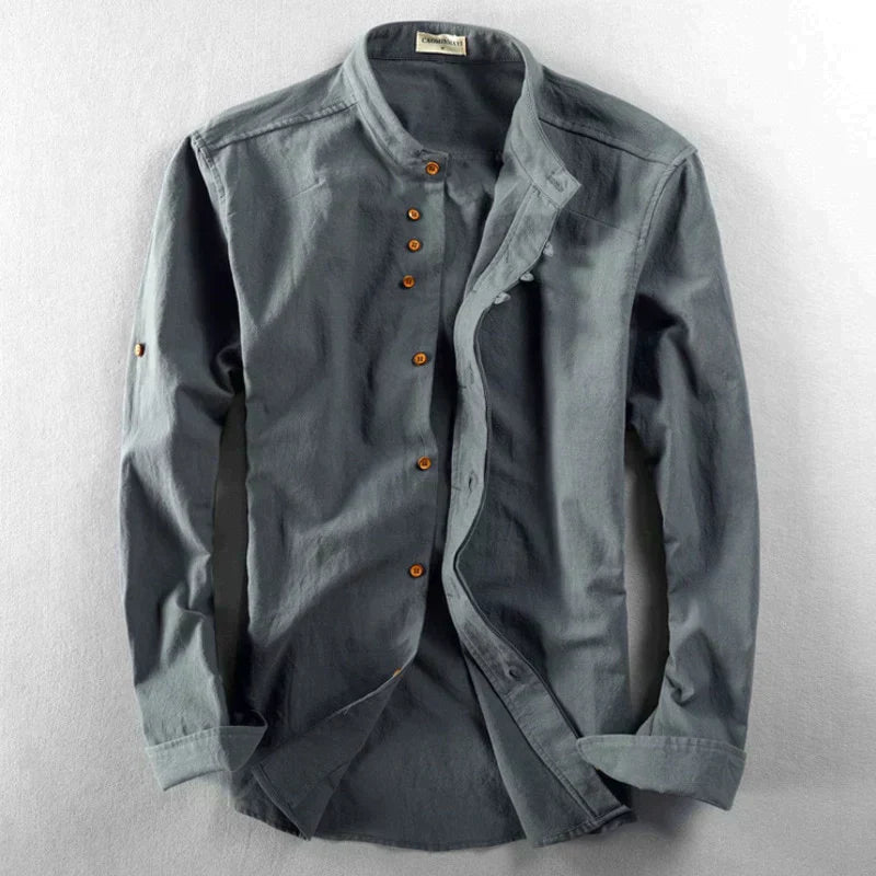 Button-Up Linen Shirt for Men