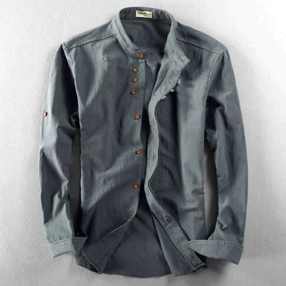 Button-Up Linen Shirt for Men