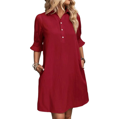 Women's Casual Shirt Midi Dress — product view
