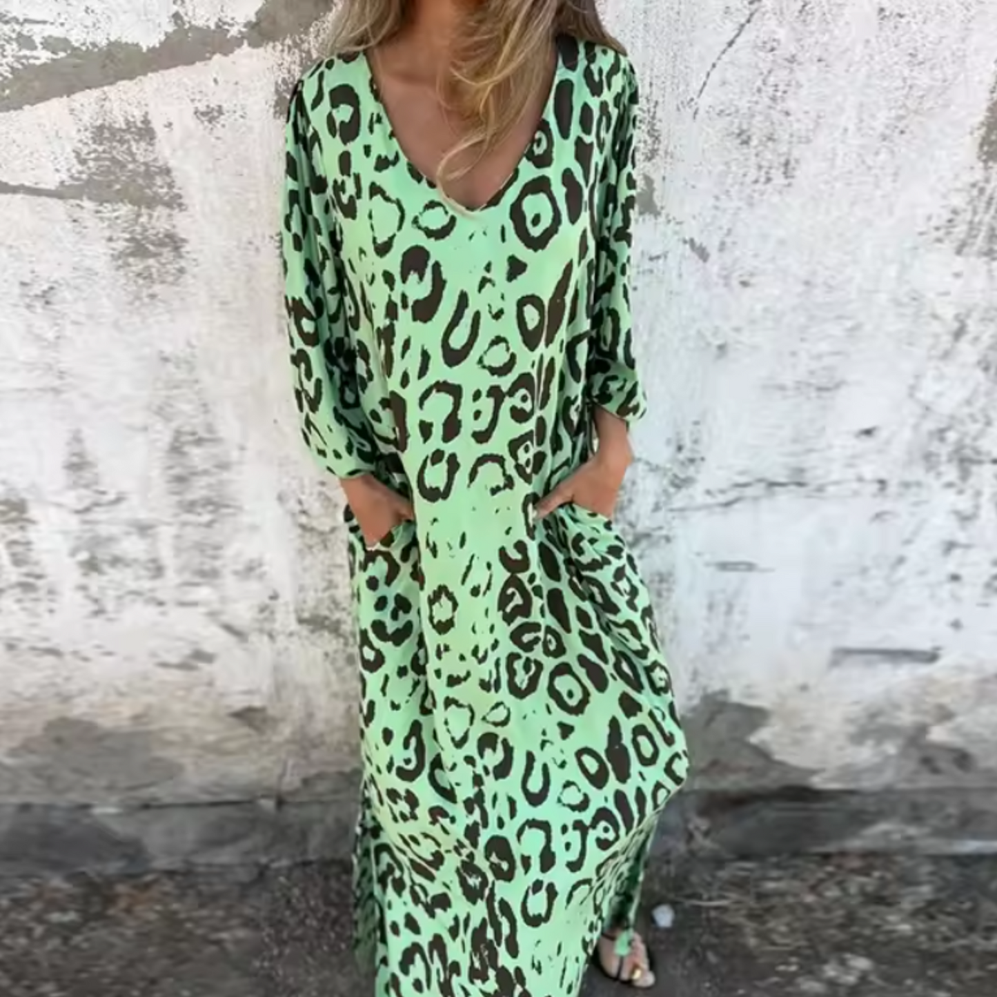 Women's Flowy Spring Casual Midi Dress — detail view