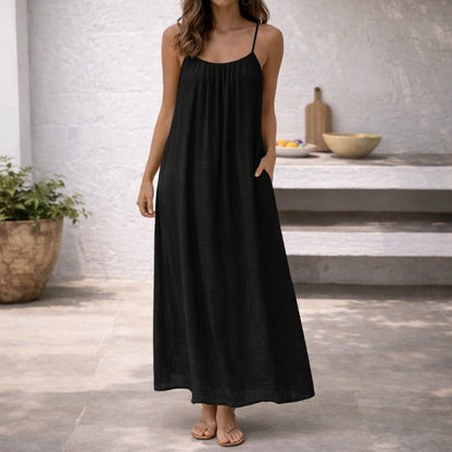 Women's Linen Summer Maxi Dress — detail view