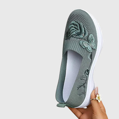 Women's Embroidered Slip-On Sneakers — close-up