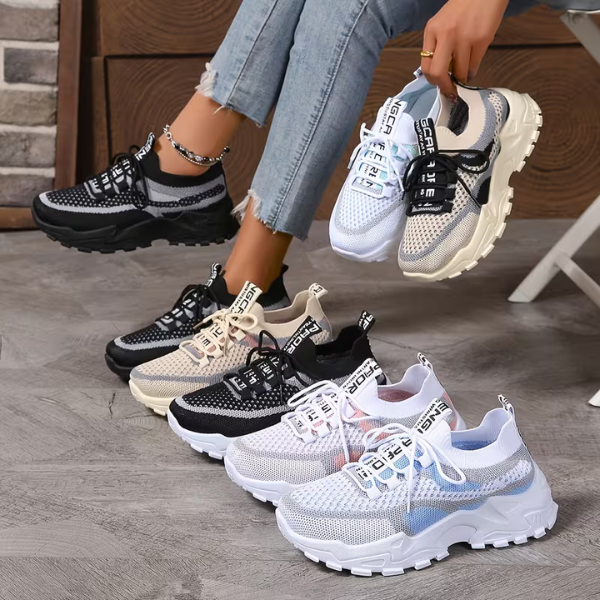 Women's Breathable Mesh Walking Sneakers — close-up