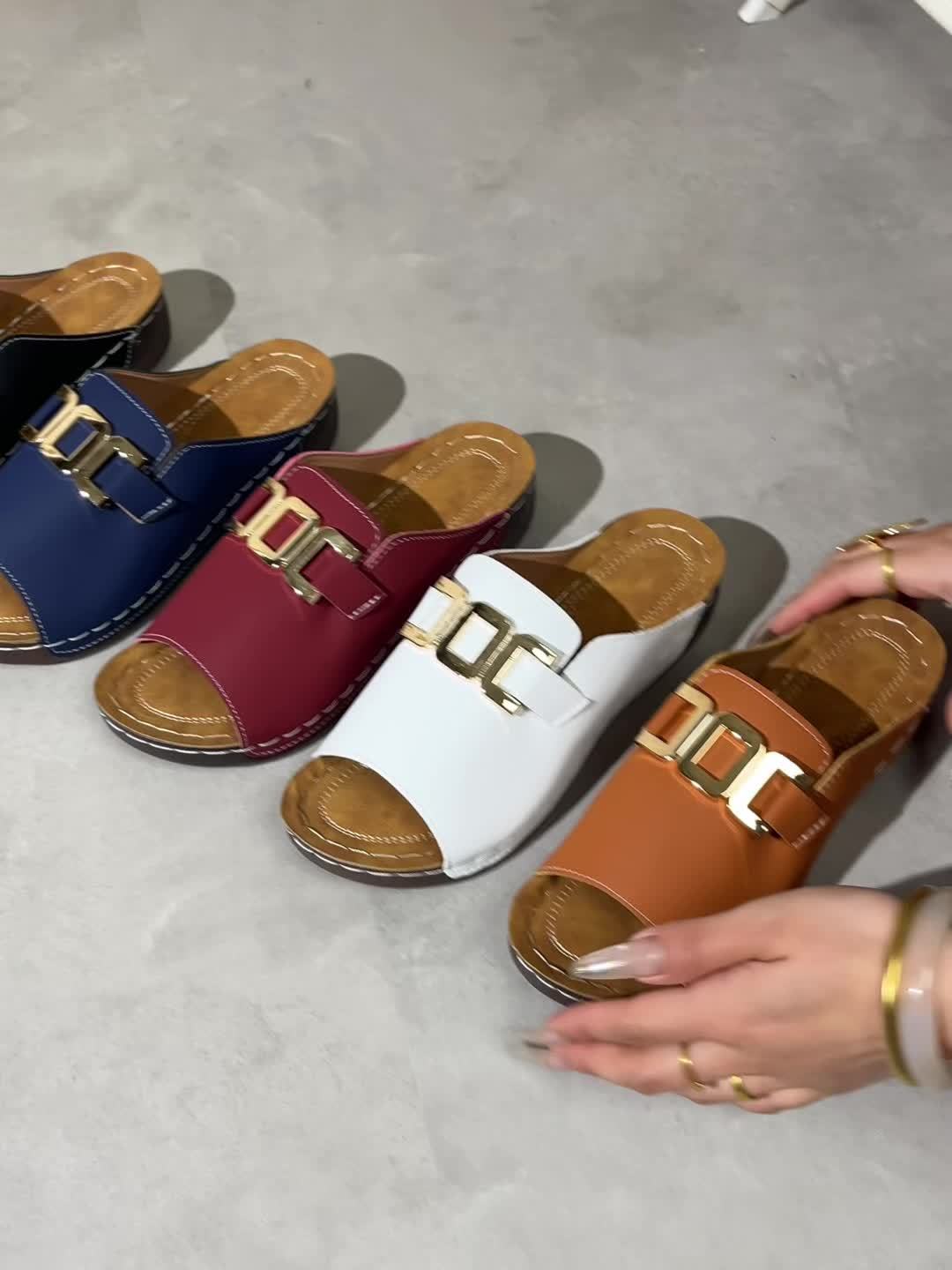 Women's Cushioned Strap Sandals — front view