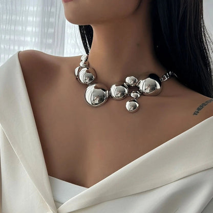 Non-Tarnish Metal Orb Earrings Set — detail view