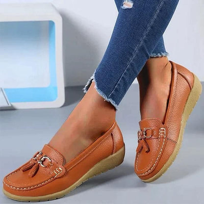 Women's Tassel Slip-On Loafers — close-up