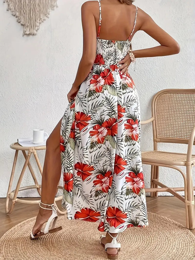 Women's Floral Wedding Guest Midi Dress — side view