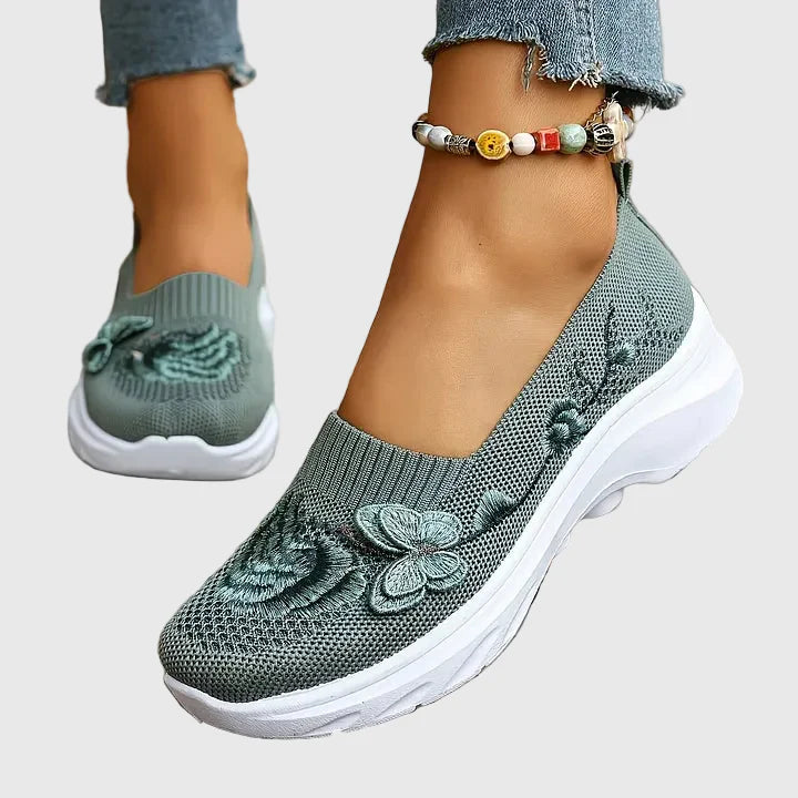 Women's Embroidered Slip-On Sneakers — product view