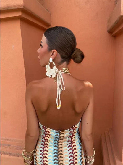 Women's Long Wedding Guest Maxi Dress — front view