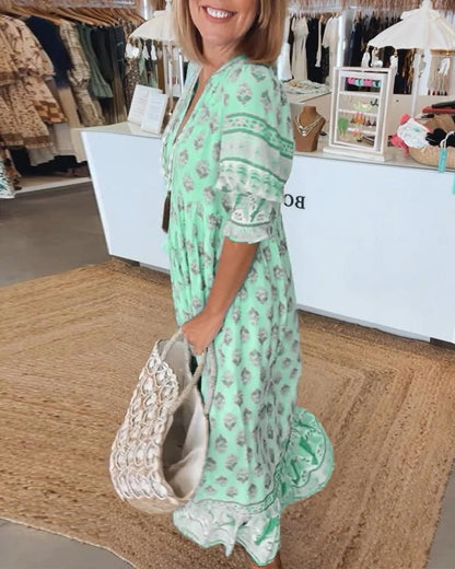 Women's Boho Summer Midi Dress — front view