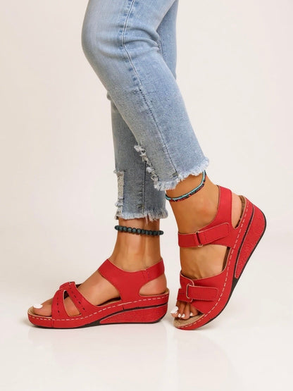 Women's Cushioned Adjustable Wedge Sandals — product view