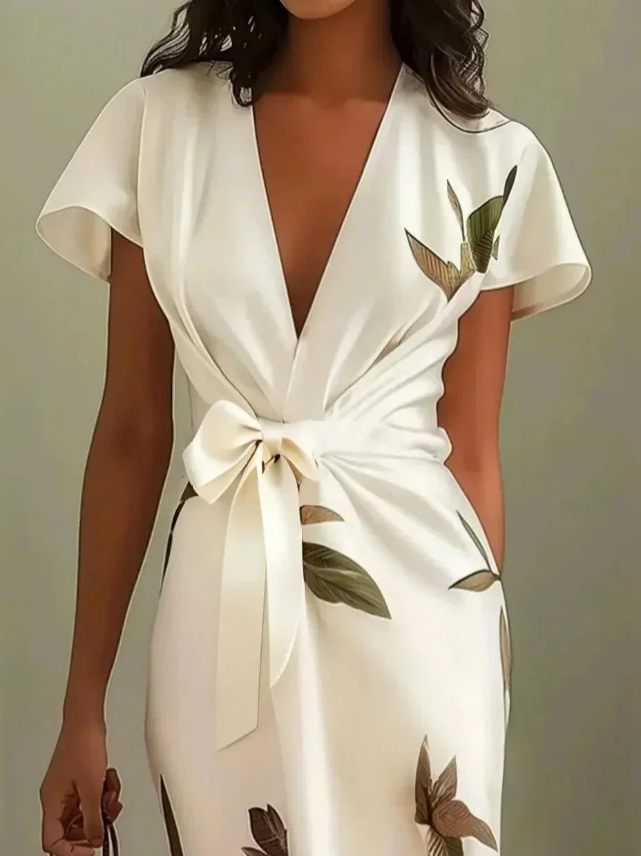 Women's Wrap Occasion Wear Midi Dress — side view