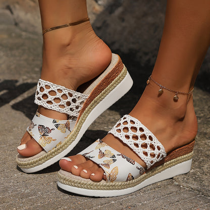 Women's Woven Strap Wedge Sandals — detail view