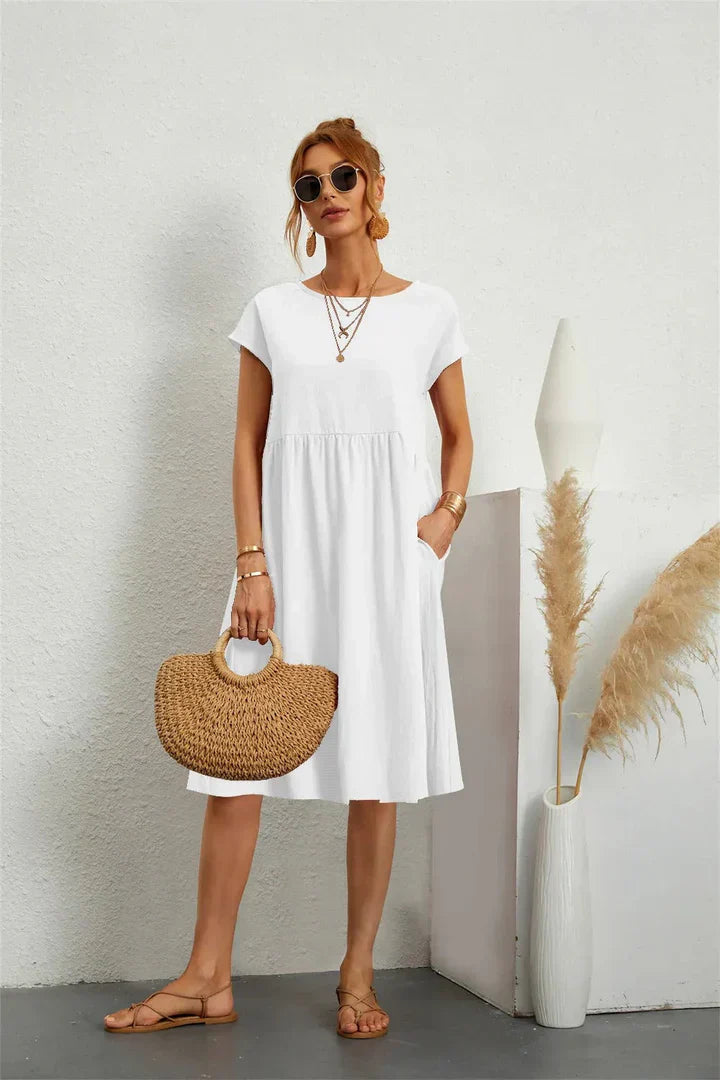 Women's Pocket Casual Day Midi Dress — product view