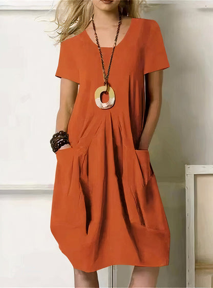 Women's Flowy Casual Everyday Midi Dress — side view