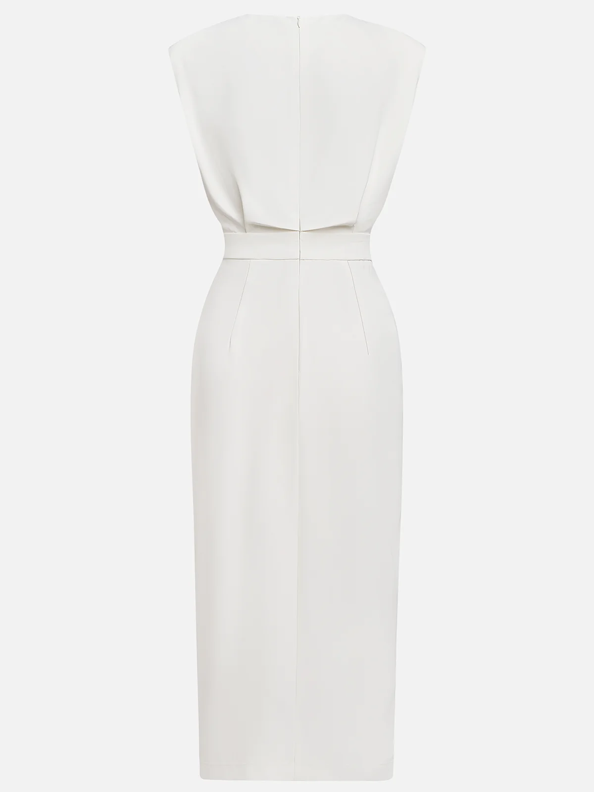 Button-Front Midi Dress with Side Slit for Women