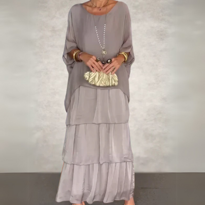 Women's Flowing Wedding Guest Maxi Dress — side view