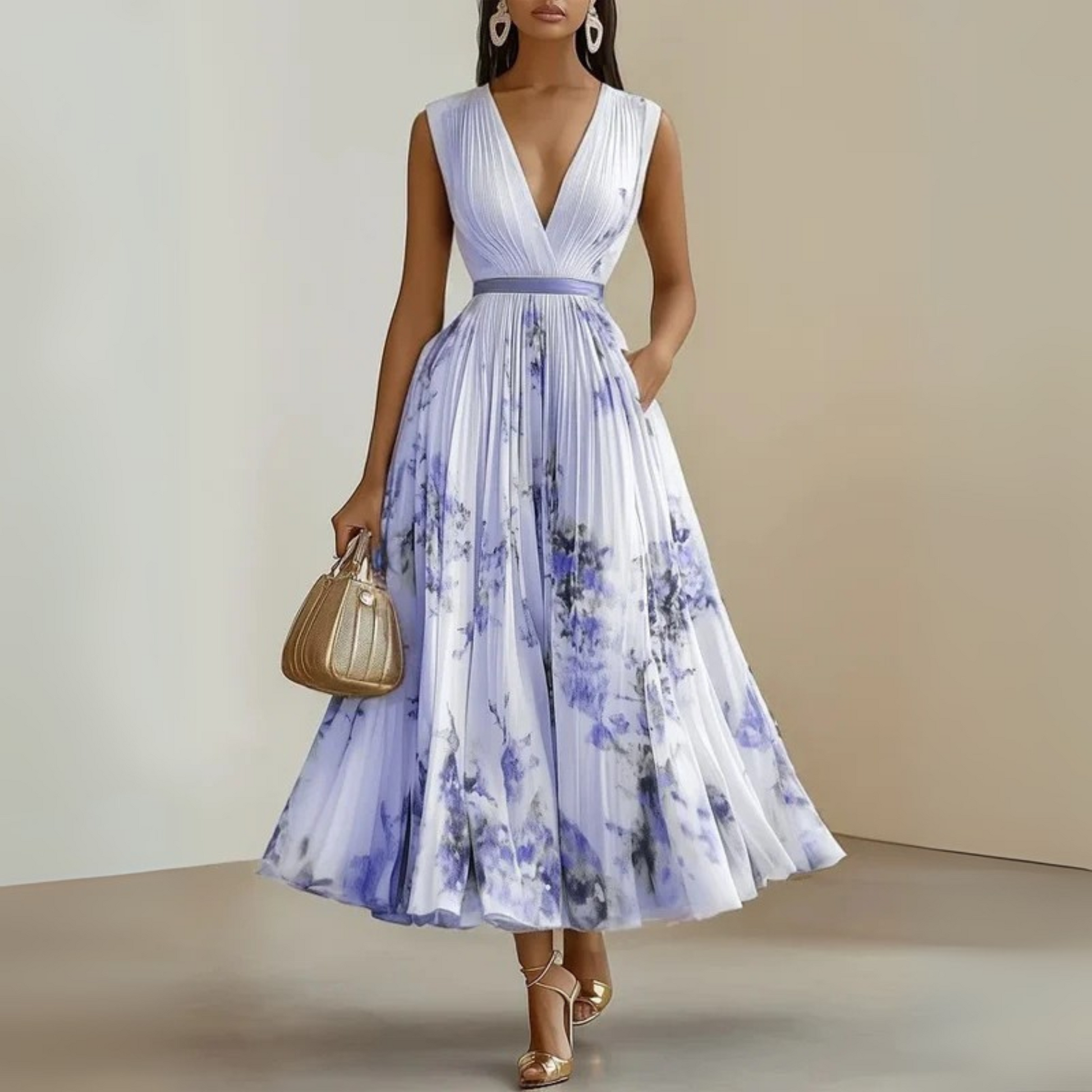 Women's Flowy Summer Maxi Dress — front view