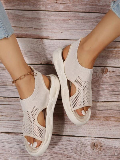 Knit Slip-On Platform Sandals for Women