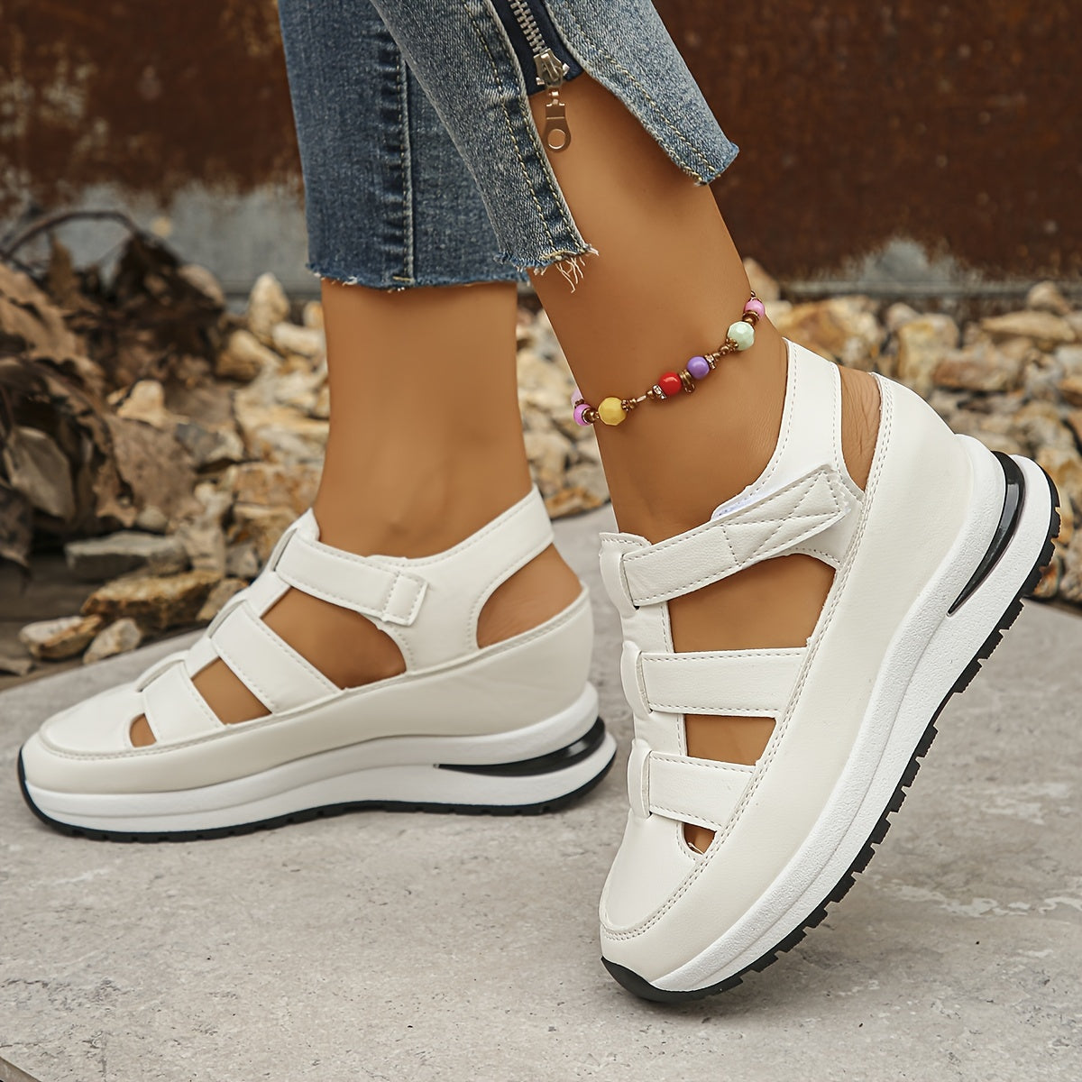 Women's Platform Adjustable Sandals — close-up
