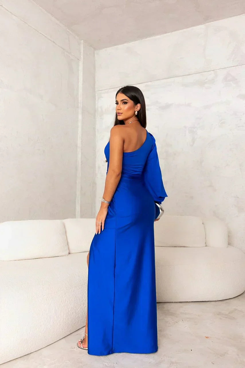 Women's One-Shoulder Evening Maxi Dress — detail view