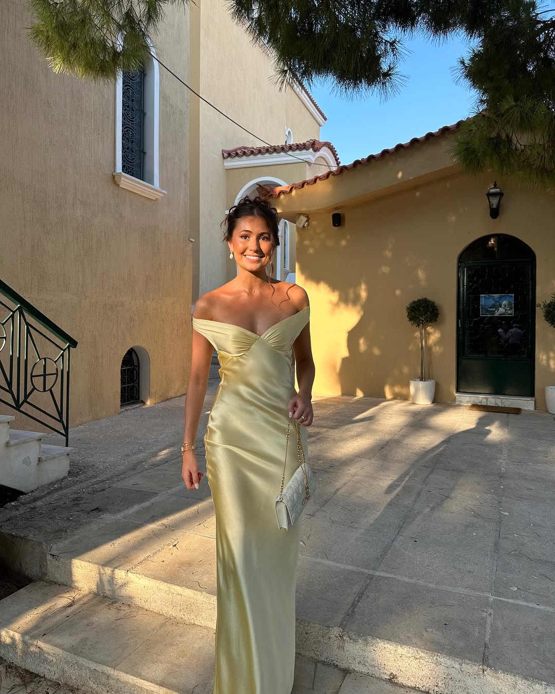 Women's Lace Off-Shoulder Evening Wedding Guest Dress — side view