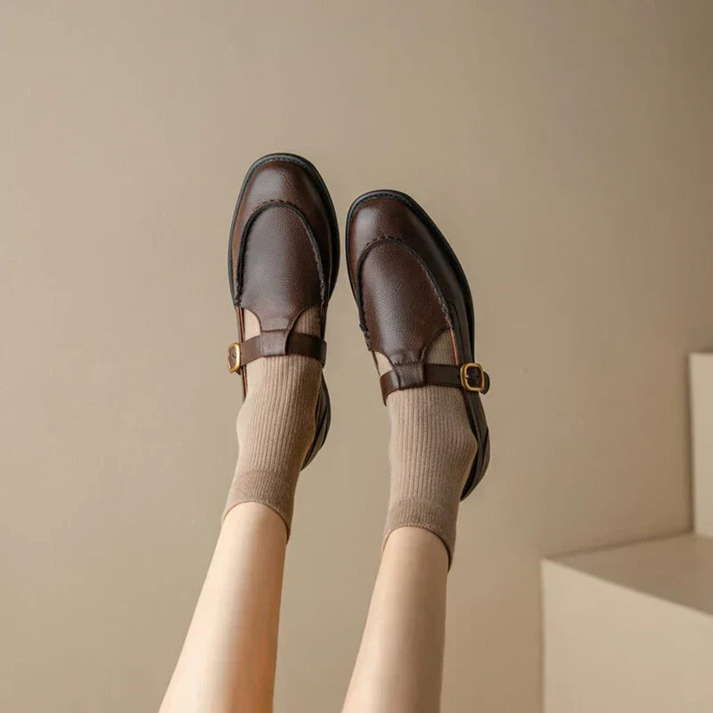 Women's Retro T-Strap Mary Jane Round Toe Low Heel — side view