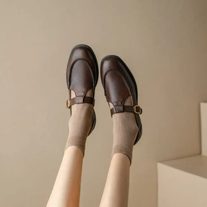Women's Retro T-Strap Mary Jane Round Toe Low Heel — side view