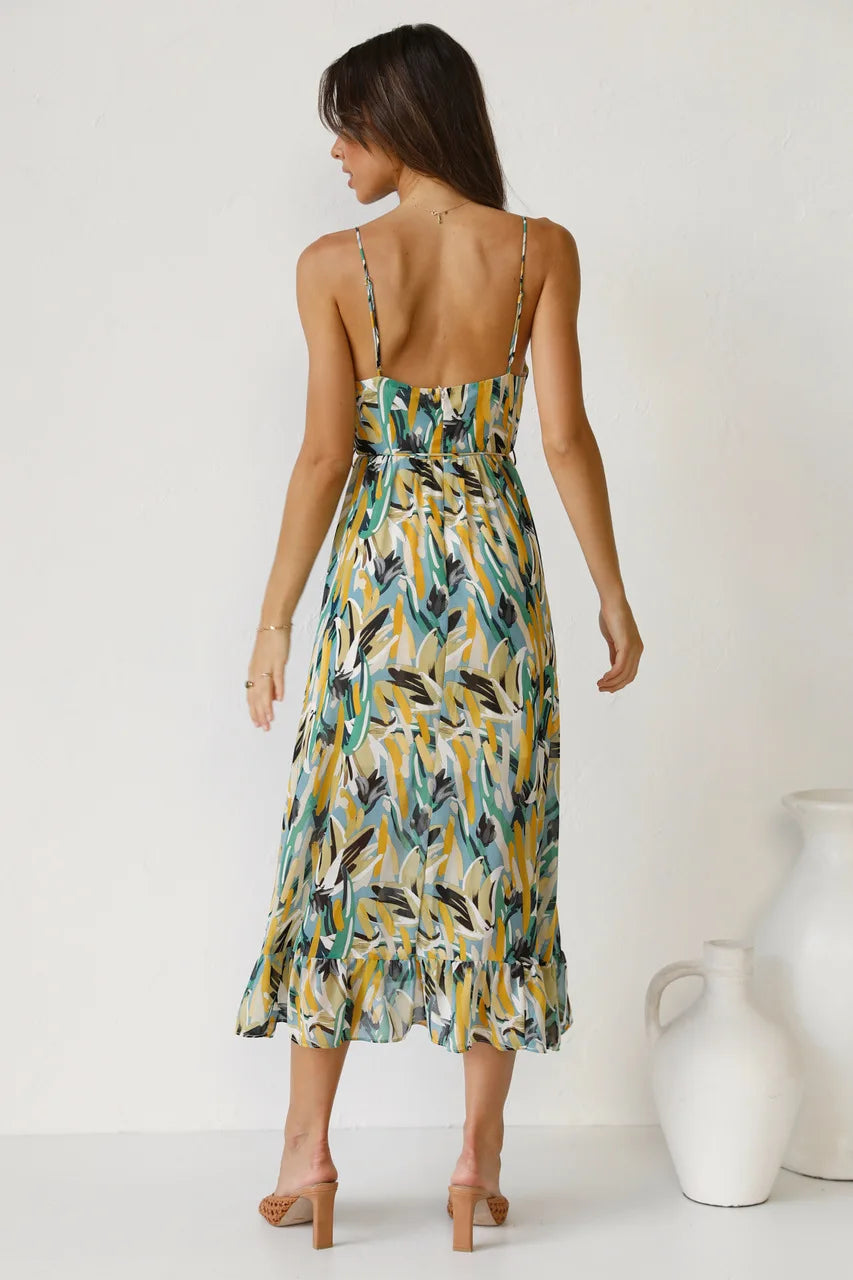 Women's Floral Special Event Midi Dress — front view