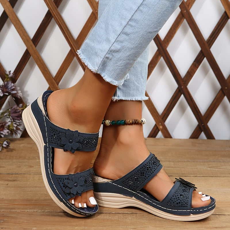 Women's Wedge Slides — close-up