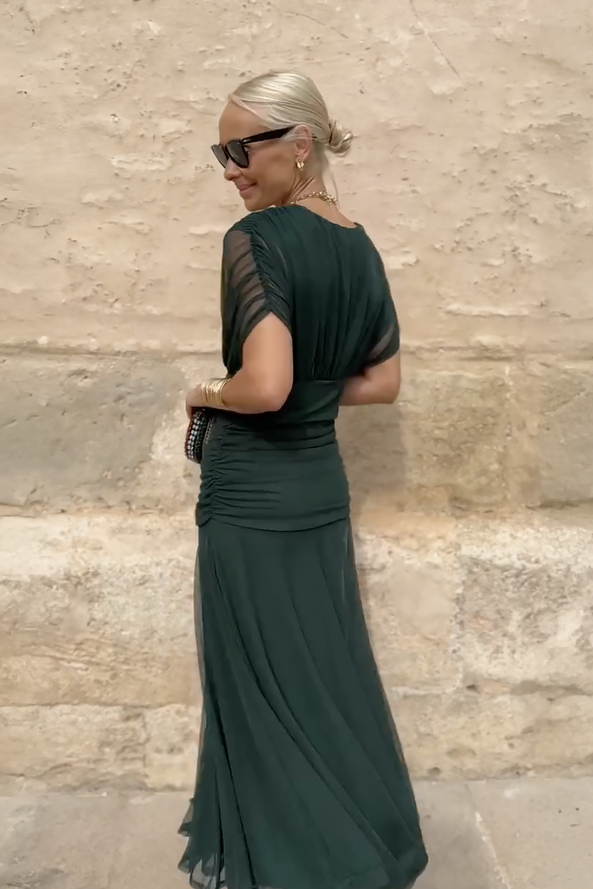 Women's V-Neck Party Maxi Dress — front view