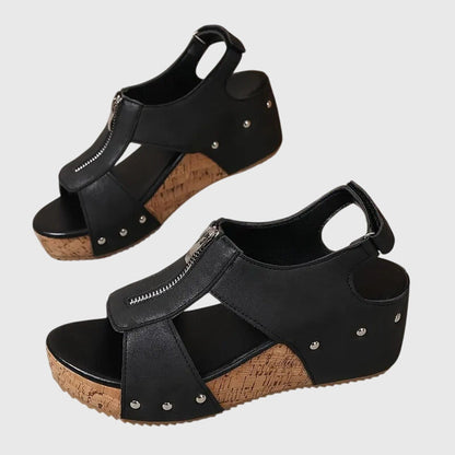Women's Orthopedic Zipper Sandals — close-up