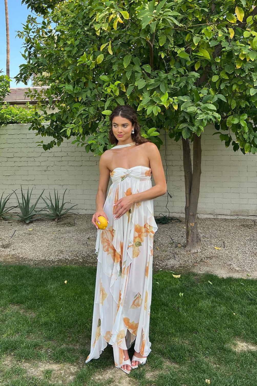 Halter Floral Print Maxi Dress for Women