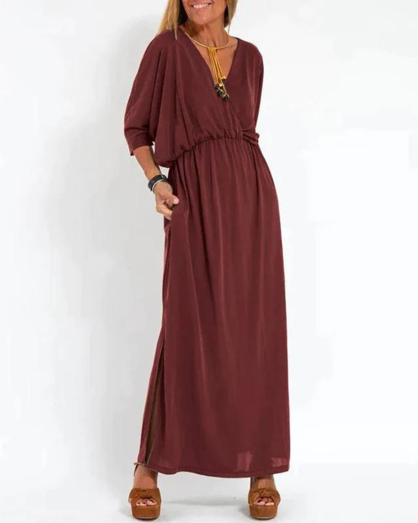 Women's Flowy Maxi Summer Dress — front view