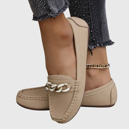 Women's Slip-On Loafers with Chain Detail — detail view
