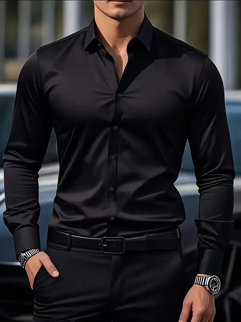 Men's Breathable Long Sleeve Shirt — close-up