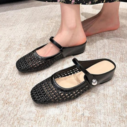 Women's Woven Mary Jane Mules — front view