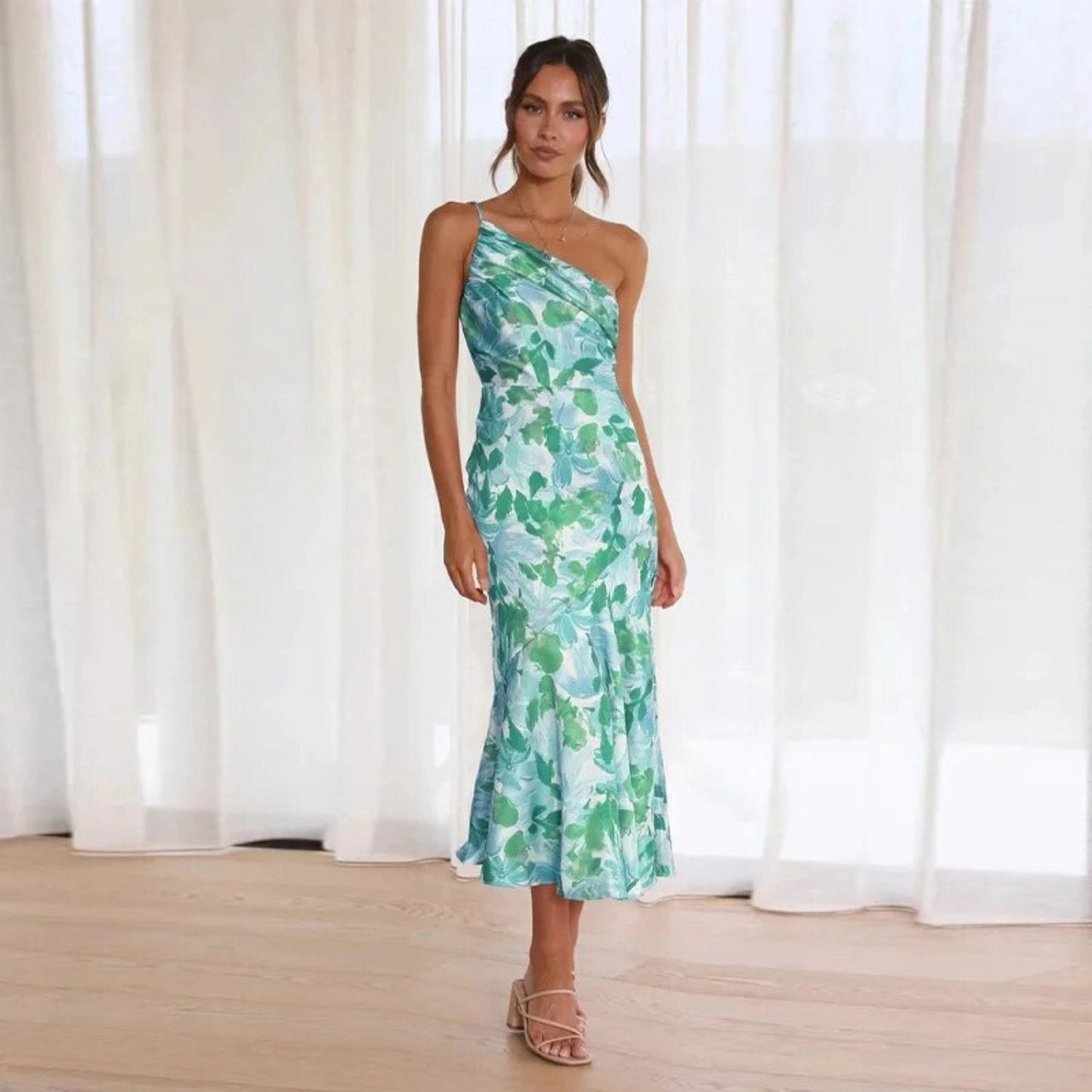 Women's Floral Summer Maxi Dress — close-up