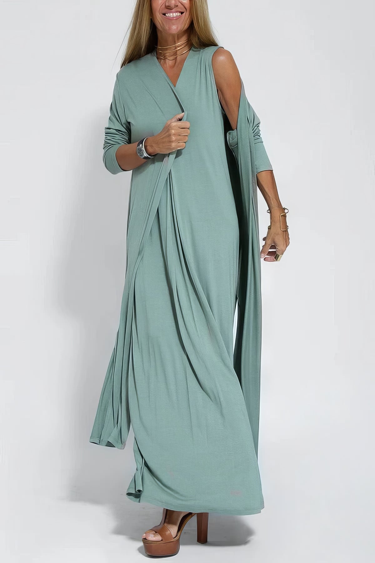 Women's Long Versatile Casual Maxi Dress — close-up