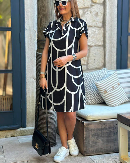 Women's Short Sleeve Casual Midi Dress — side view