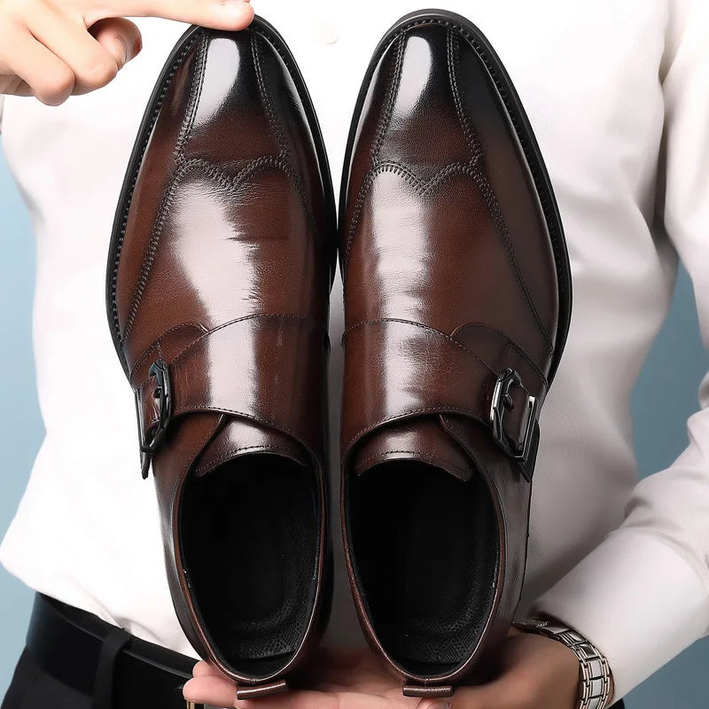 Men's Vegan Leather Lace-Up Dress Shoes — front view