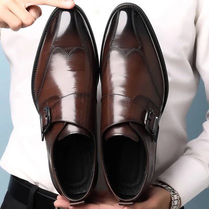 Men's Vegan Leather Lace-Up Dress Shoes — front view