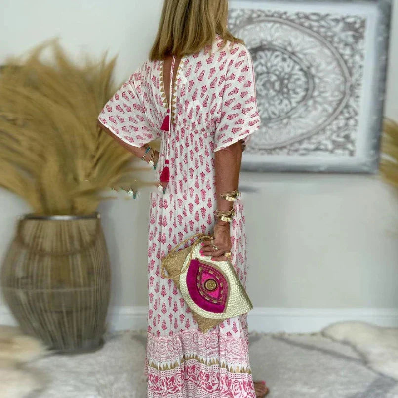Women's Boho Vacation Maxi Dress — detail view