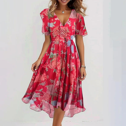 Women's Flowy Summer Midi Dress — side view