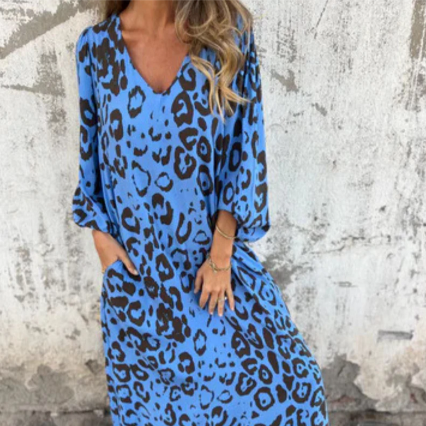Women's Flowy Spring Casual Midi Dress — close-up